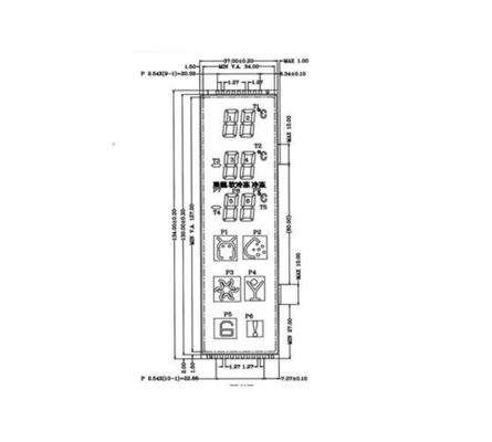 5v Segment LCD Display VA Segment,  ESHX20977A—VNP Pin Connector For Refrigerator