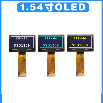 1.54 Inch PMOLED Display Module,  128x64 Resolution,  24 PINS  3/4 SPI I2C Interface
