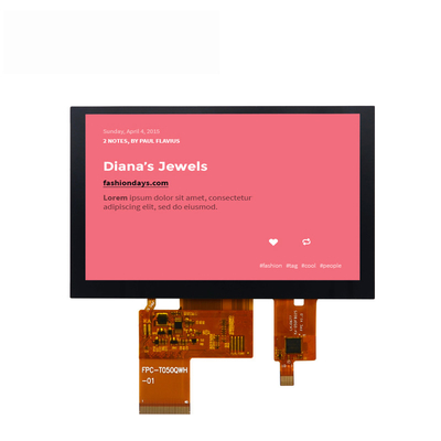 800x480 Touch Screen TFT Display 5 Inch 40 PINS 24bit RGB 420 CD/M2