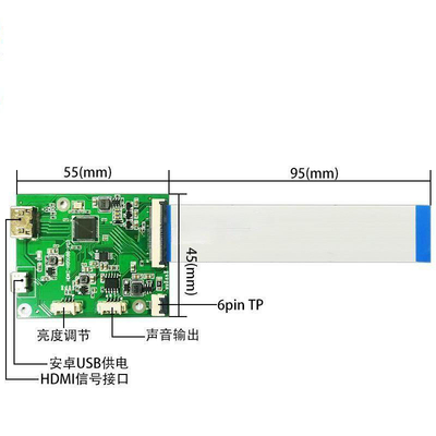 8.8 Inch Touch BAR Tft Lcd Resolution 480X1920 40 Pins  HDMI Converted To MIPI  Interface,