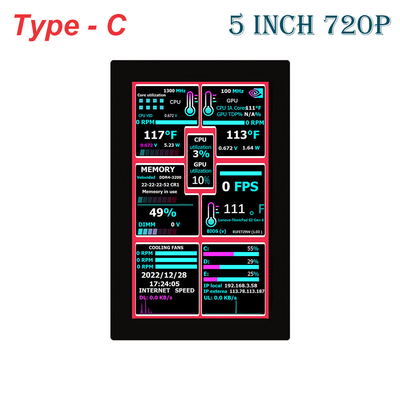 5 Inch TFT LCD Display Module With PCBA , TYPE-C Interface,  720X1280 Resolution