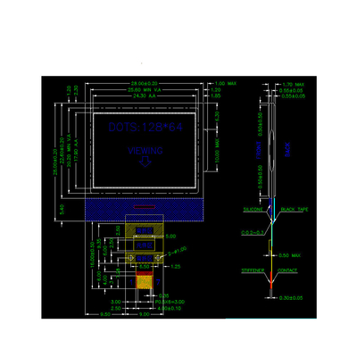1.18 Inch FSTN Lcd Display Module 128x64 Dots Driving IC  ST7567,1/65Duty,1/9Bias
