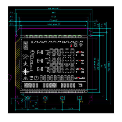 3.8 Inch Segment FSTN Lcd Display Module 1/8Duty 1/4 Bias COG+BL+FPC Connecting