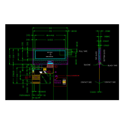 STN Blue Lcd Display Module,  1.7 Inch 128X32 Dots Driving ICST7567 1/33DUTY 1/6BLAS