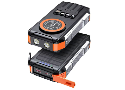 Solar Powerbank 22,5W Schnellladung 30000 reale Kapazität LED-Beleuchtung Solareingangsstrom