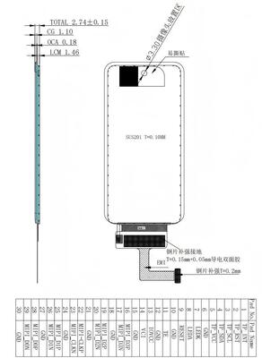 4.05" IPS TFT LCD Module with 540x1168 Resolution and MIPI Interface