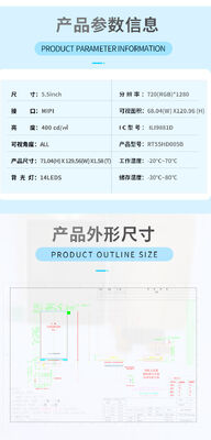 5.5 Inch IPS TFT Display with 720(RGB)*1280 Resolution and MIPI Interface